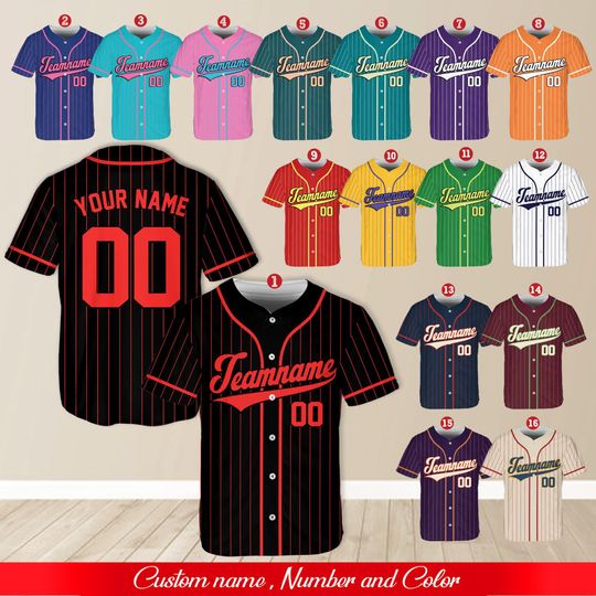 Discover Custom Baseball Jersey, Personalized Team Name And Number Baseball Jersey