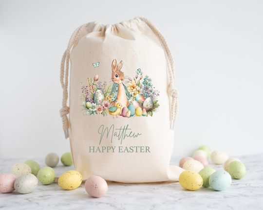 Discover Personalised Easter Rabbit Sacks, Easter Egg Hunt Trail Bag