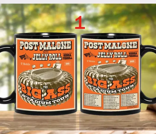 Discover Custom Custom Post Malone and Jelly Roll US 2025 Tour Coffee Mug