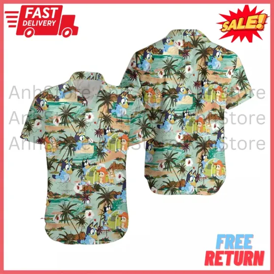 Discover BlueyDad Hawaiian Shirt, BlueyDad Hawaiian Dad Life Family, Summer Hawaiian Shirt
