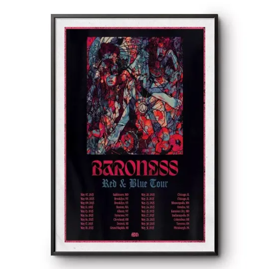 Discover Baroness Red & Blue North American Tour 2025 Poster