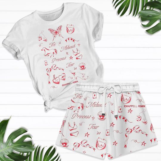 Discover Chappell Roan Tshirt And Short Set, Midwest Princess Shirt, Chappell Roan Womens Pajamas, Lesbian Wlw Pride Music Concert Merch