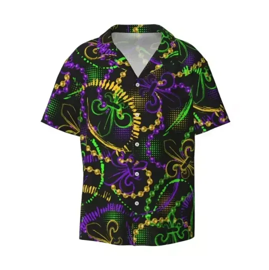 Discover Lukts Neon Mardi Gras Hawaiian Shirt