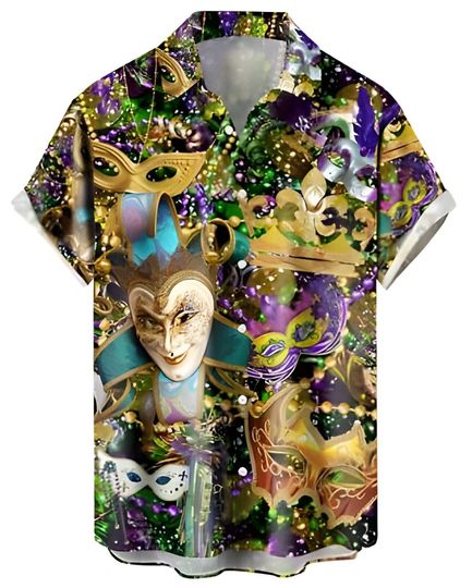 Discover Hawaiian Bowling Shirt, Mardi Gras Shirt