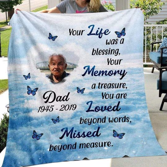 Discover Your Life Was A Blessing Memorial Personalized Fleece Blanket