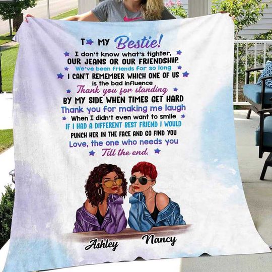 Discover Fashion Girls To My Bestie Personalized Fleece Blanket