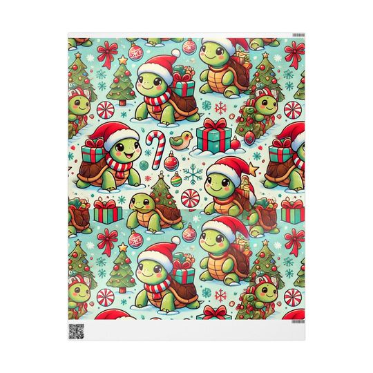 Discover Happy Turtles Christmas Wrapping Paper Trendy & Adorable Gift Wrap for the Holidays!