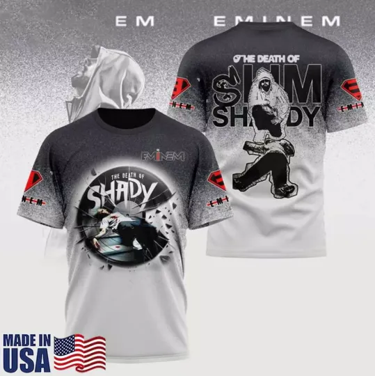 Discover Eminem The Death Of Shady Black and White AOP 3D T-shirt
