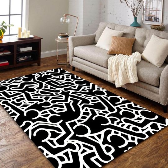 Discover Keith Haring Dancing Rug,Black Keith Haring Dancing, Cool Rug, Colorful Rug,Popular Rug