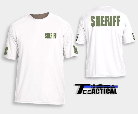 Discover SHERIFF Green on White 3D Shirts