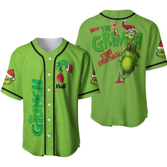 Discover Personalize Gri.nch The funny character Baseball Jersey