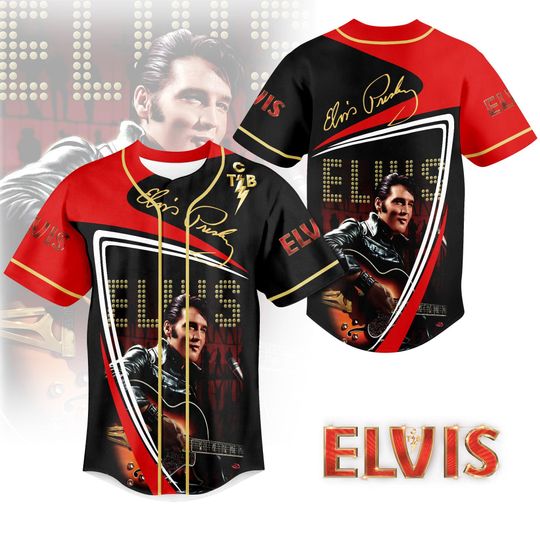 Discover Elvis Presley Baseball Jersey, King Of Rock Jersey Shirt, Rock N Roll Jacket Men, Vintage Elvis Baseball Shirt, Music Lover Gift