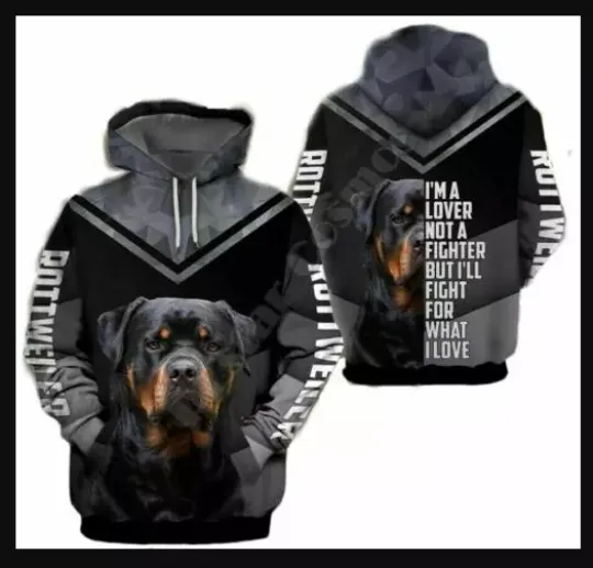 Discover 3d hoodie, Rottweiler Dog Graphic Hoodie, gift for men