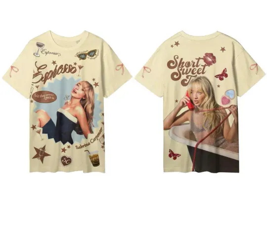 Discover Sabrina Carpenter New Album Short N' Sweet 2024 3D T-shirt