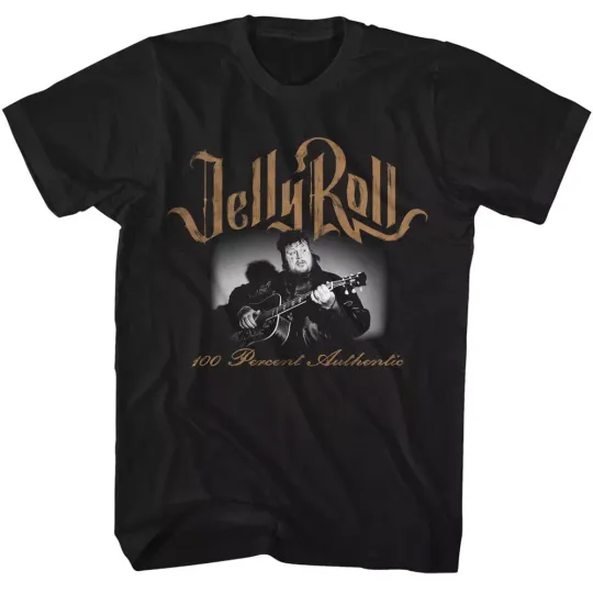 Discover Jelly Roll Guitar Photo Black T-shirt