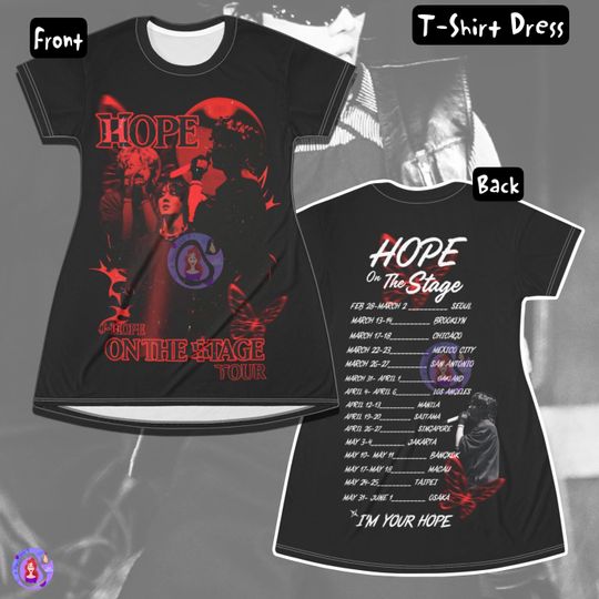 Discover BTS J-Hope Hope on the Stage' World Tour Kpop World Tour, BTS J-Hope T-Shirt Dress