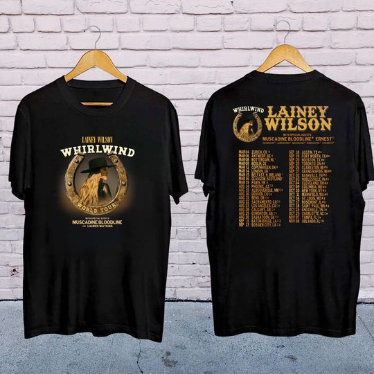Discover Lainey Wilson Whirlwind World Tour 2025 Shirt, Lainey Wilson 2025 Concert