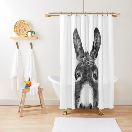 Discover Peeking Donkey Shower Curtain