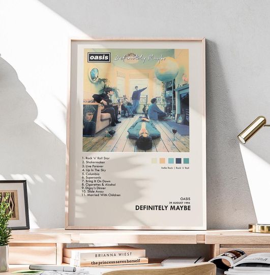 Discover Oasis - Definitely Maybe Album Poster  Rock Art Print