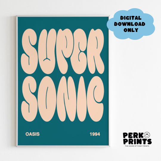 Discover Oasis Supersonic Poster - Iconic 90s Britpop Art