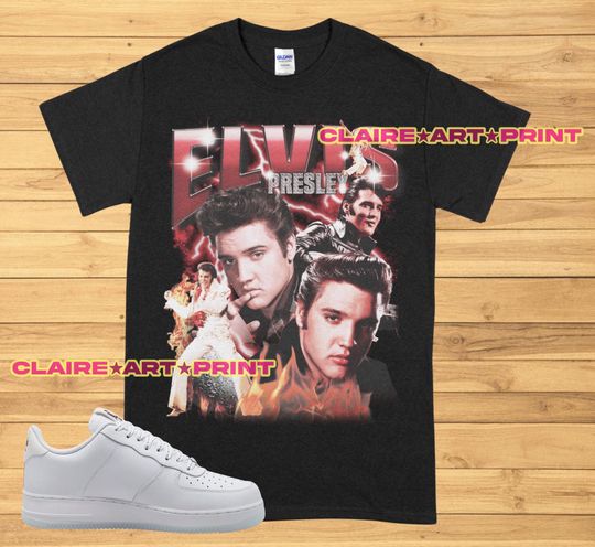 Discover Elvis 90s Vintage Shirt, King Of Rock T-Shirt