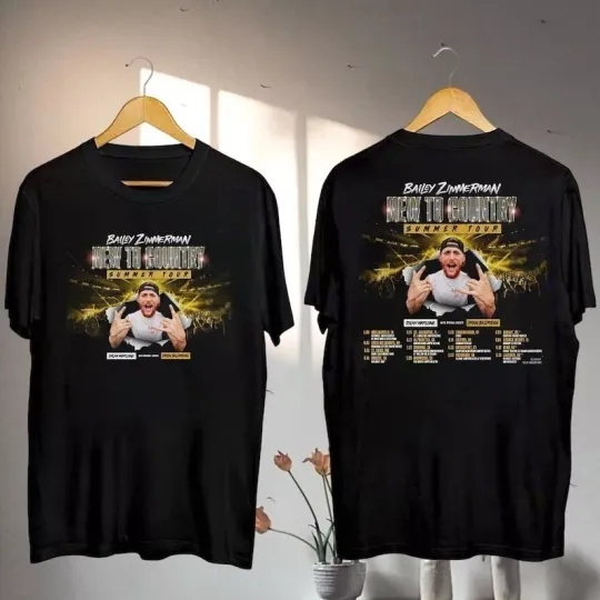 Discover Bailey Zimmerman 2025 New To Country Tour Shirt, Bailey Zimmerman Concert, Baile