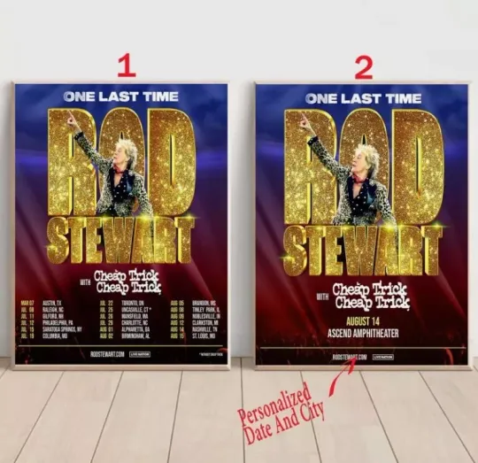 Discover Custom Rod Stewart - One Last Time Tour 2025 Poster