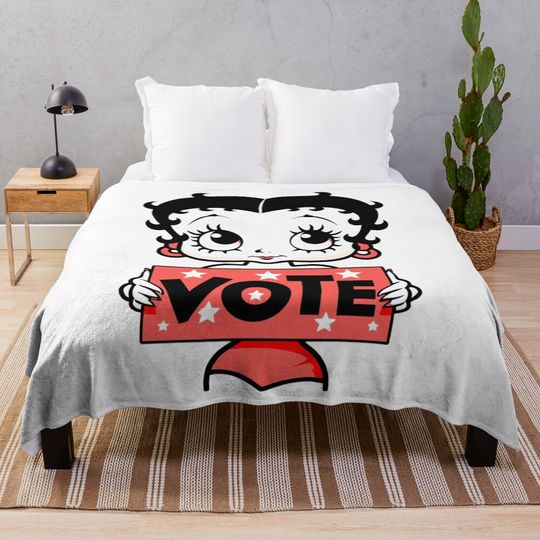 Discover Classic Cute Betty Boop inspired Vote design Throw Blanket