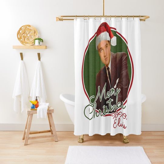 Discover Vintage Merry XOXO Christmas Shower Curtain