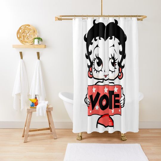 Discover Classic Cute Betty Boop inspired Vote design Shower Curtain