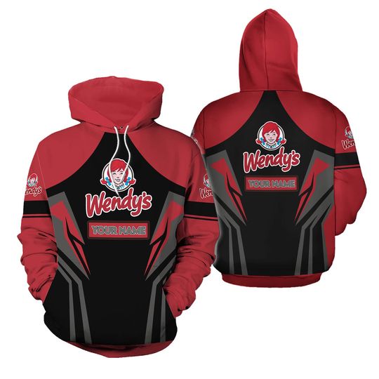 Discover Personalized Wendy’S Red Black Custom All Over Print 3D Hoodie