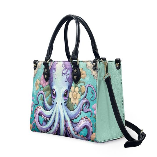 Discover Octopus Leather Bag, Animal Lover Handbag