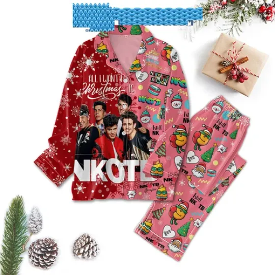Discover NKOT Block All I Want For Christmas Is N3w Kids On Th3 Block Pajamas Set