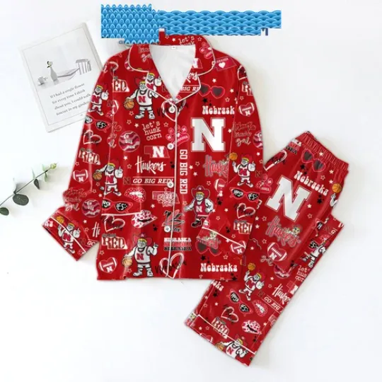 Discover N3br@sk@ C0rnh-usk3rs Go B-ig R3d Satin Pajamas Set