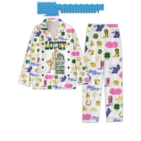 Discover Megan Moroney Th3 Lucky Tour Emo Cowgirl Pajamas Set