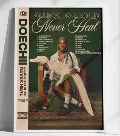 Discover Poster Doechii Alligator Bites Never Heal, Album Cover Poster, gift for fans