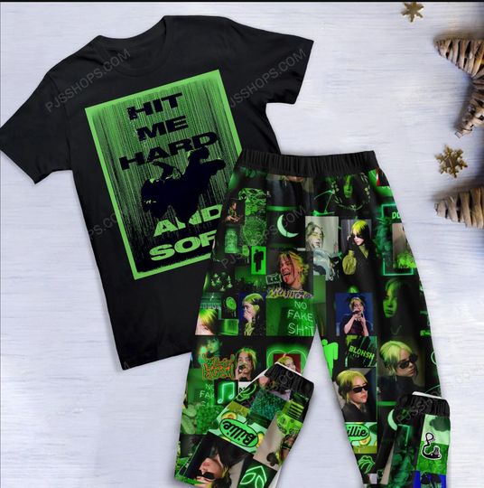 Discover Billie Eilish Pajamas Set, Hit Me Hard and Soft Pajamas Set