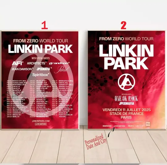 Discover Custom Linkin Park Tour 2025 Poster
