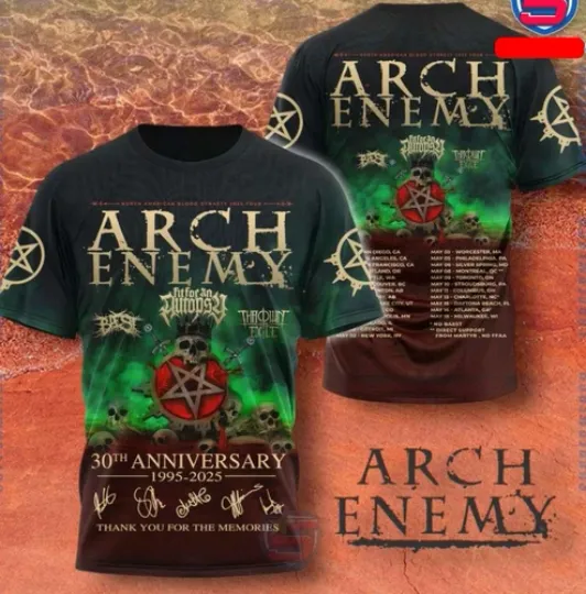 Discover Arch Enemy North American Blood Dynasty 2025 Tour 3D T-shirt