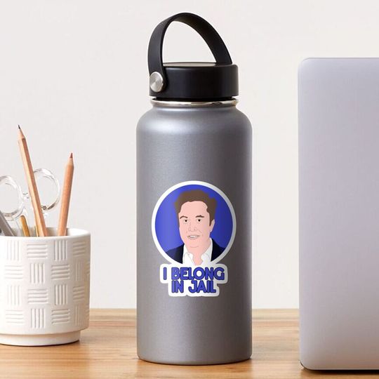 Discover Elon Musk "I Belong In Jail" Sticker, Elon Musk Sticker