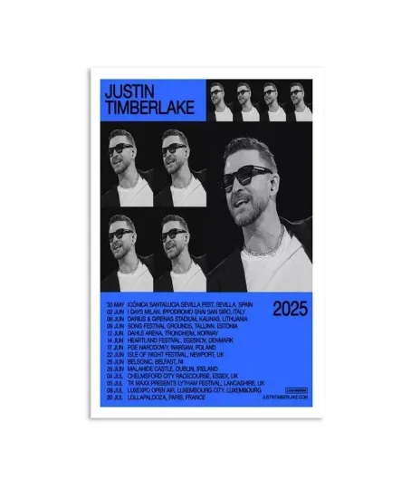 Discover Justin Timberlake Europe Tour 2025 Poster