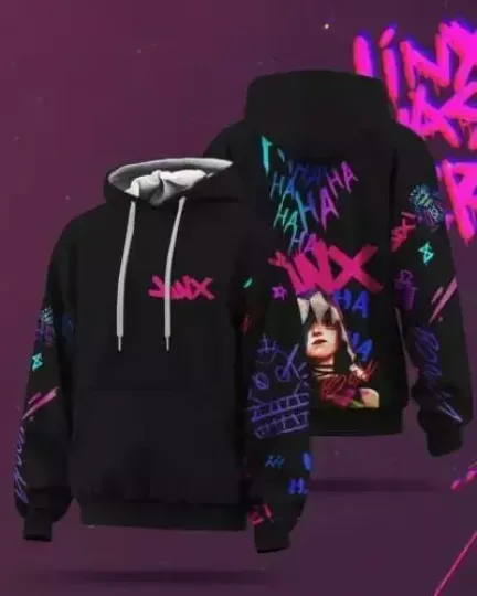 Discover League of Legends Hoodie  Jinx Arcane Vi Powder Hoodie 3d - all printed