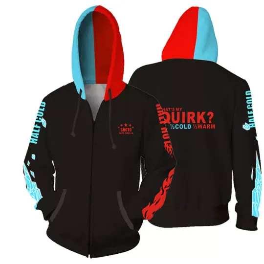 Discover Anime Hero Anime 3D Hoodie Todoroki Shoto Pullover Sweatshirt Jacket Coat