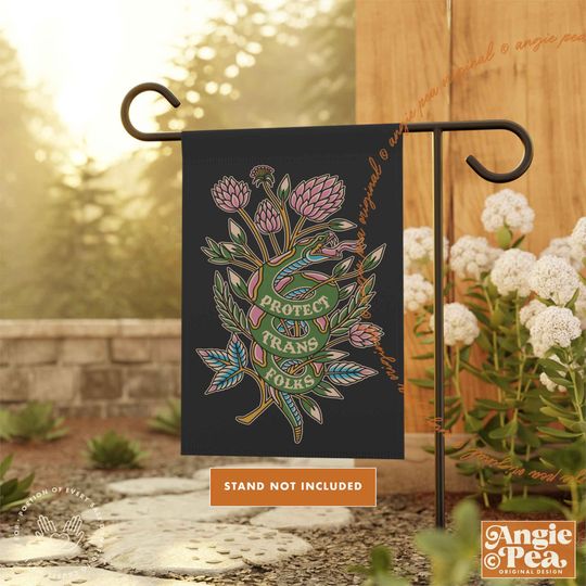 Discover Protect Trans Folks, Protect Trans Kids Garden Flag