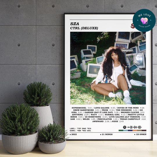 Discover SZA - Ctrl (Deluxe) Album Poster / SZA Poster / Album Cover Poster