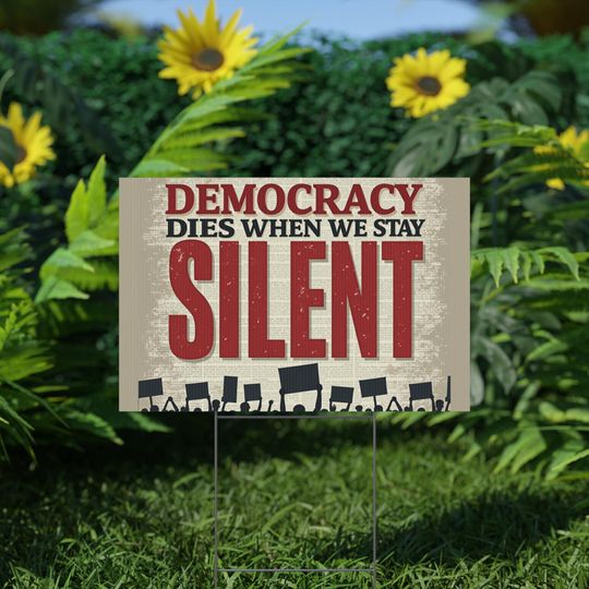 Discover Resist Fascism Yard Sign, Anti Trump Political Statement
