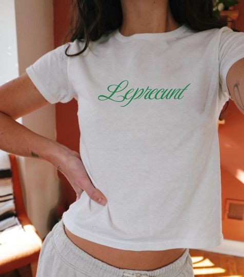 Discover Leprecunt Baby Tee Lucky Irish Trendy Retro St Paddys Day, St. Patricks Day Funny Green