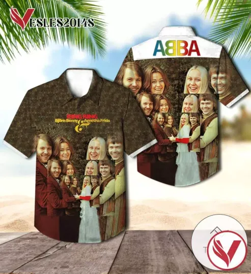 Discover Appa Ring Ring Album Cover Hawaiian Shirt, Best Gift For Music