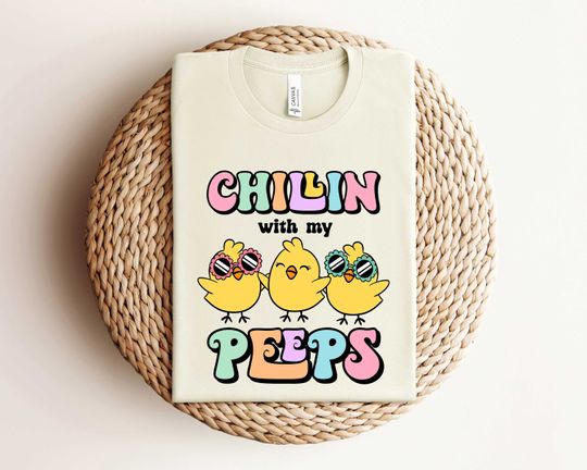 Discover Chilling With My Peeps Shirt, Easter Chicken Shirt, Chicken Lover Shirt