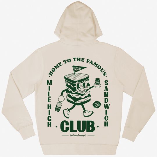 Discover Mile High Sandwich Club Unisex Vanilla Hoodie